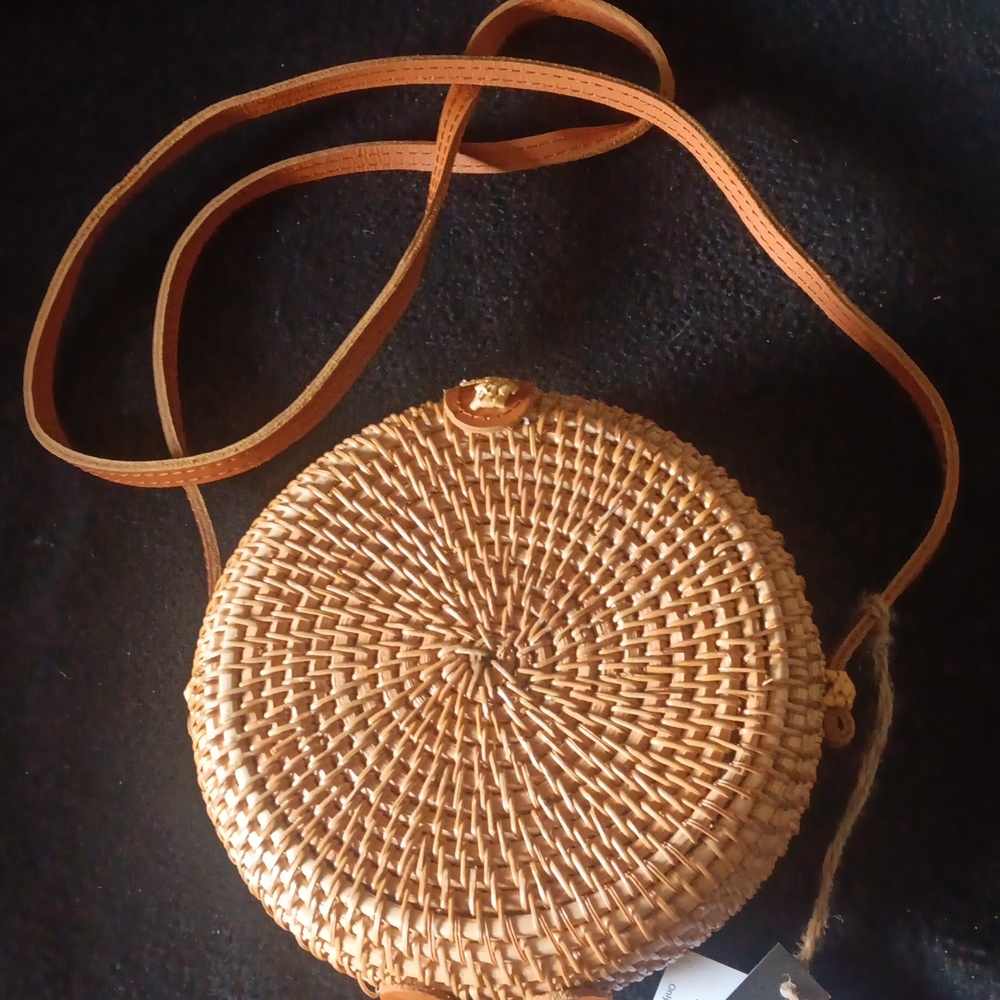 NWT wooden crossbody purse